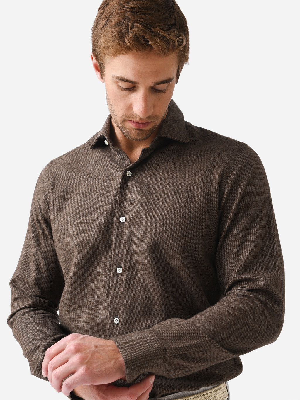 Maria Santangelo Men's Cotton Woven Shirt - Saint Bernard