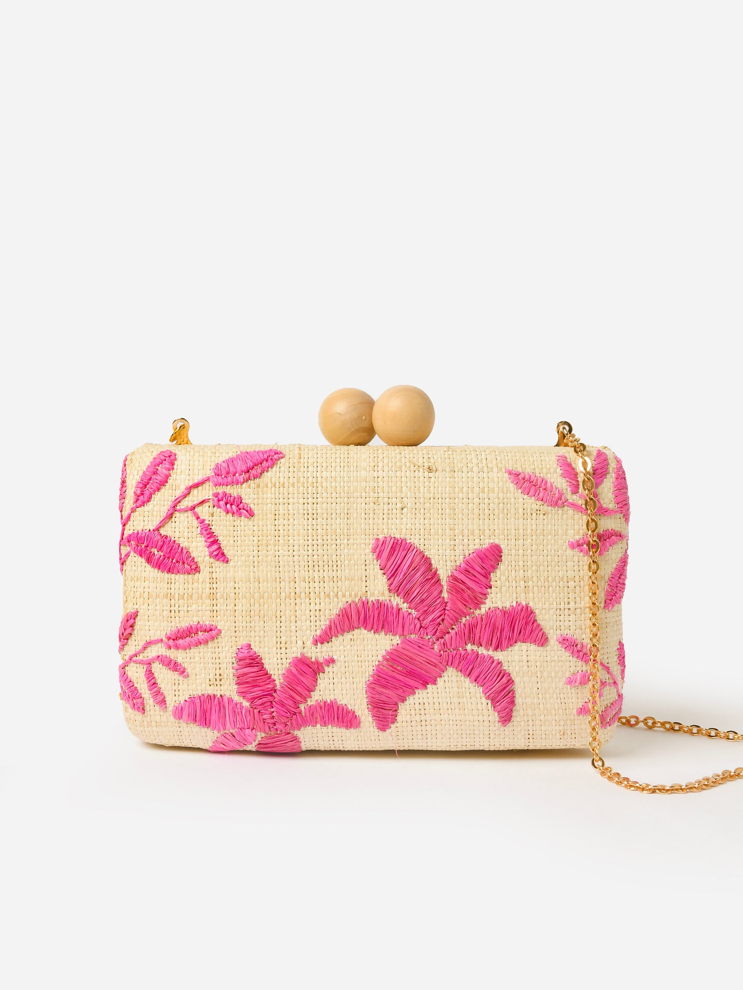 Kayu Sierra Embroidered Straw Clutch - Saint Bernard