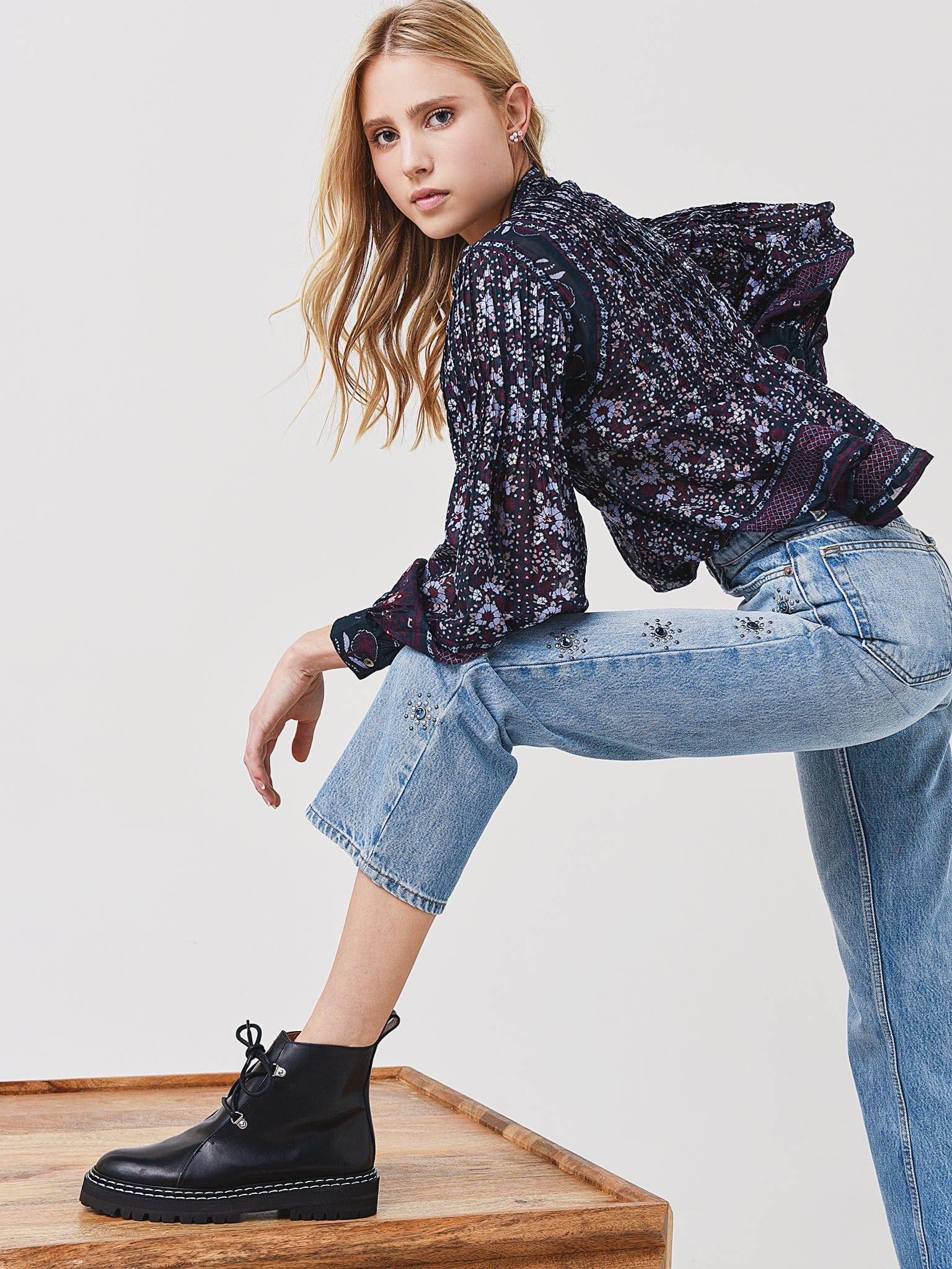 Re/Done Women's 70s Loose Flare Jean - Saint Bernard