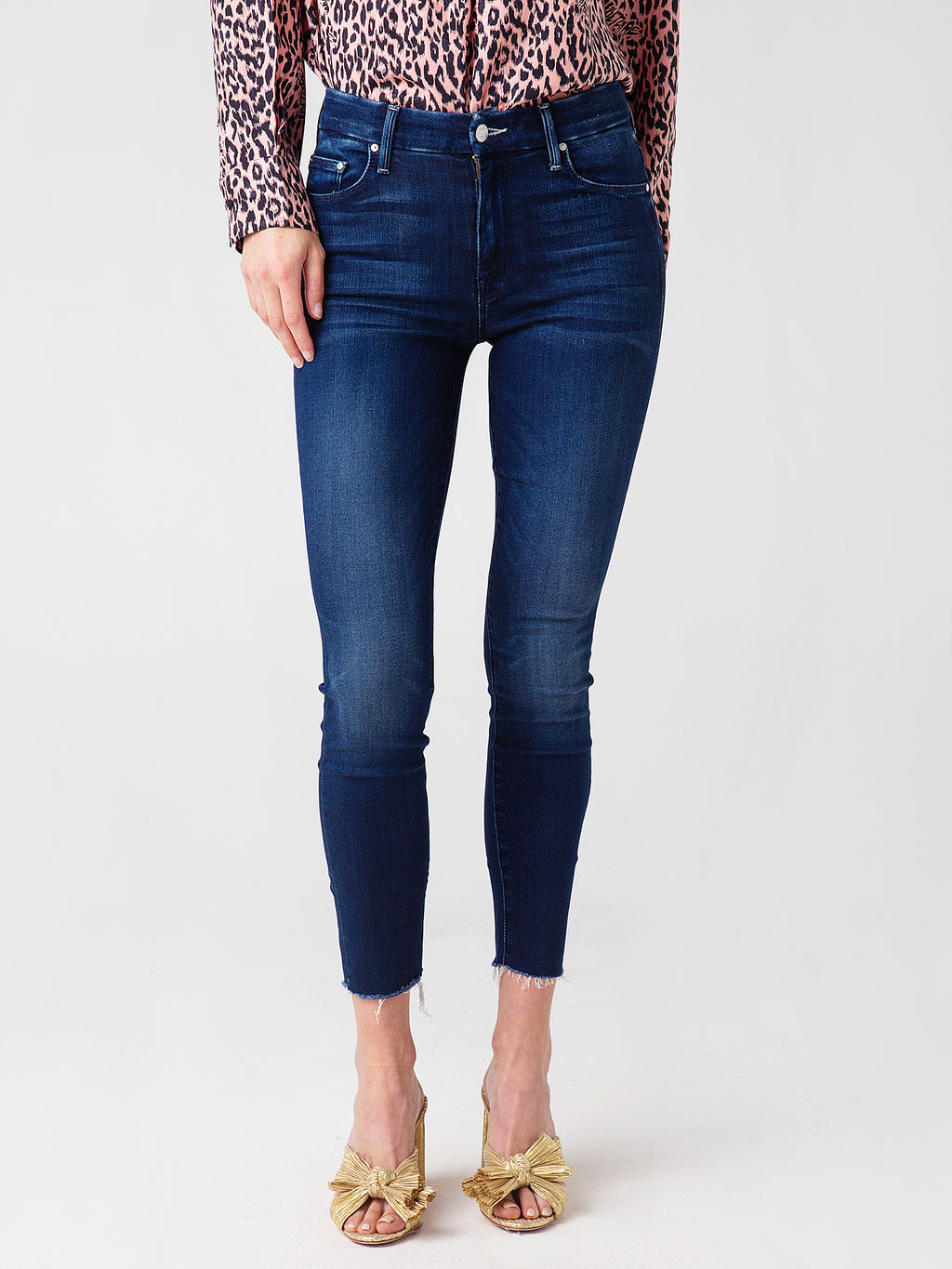 Mother Women's High Waisted Looker Ankle Fray Jean - Saint Bernard