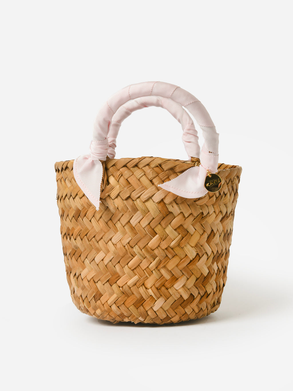 Kayu Mini Rosie Ribbon Straw Tote - Saint Bernard