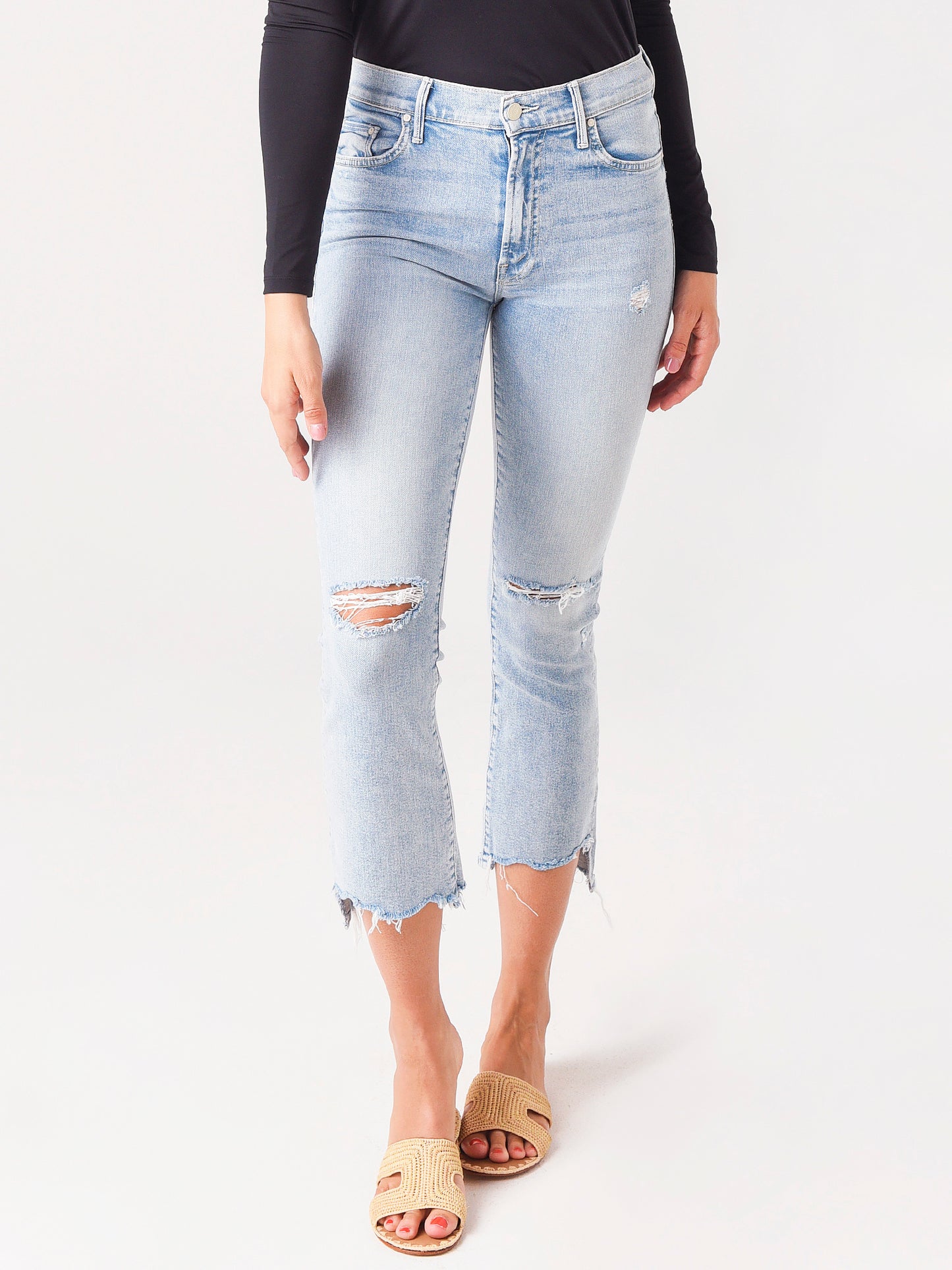 Mother Women's The Insider Crop Step Chew Jean - Saint Bernard