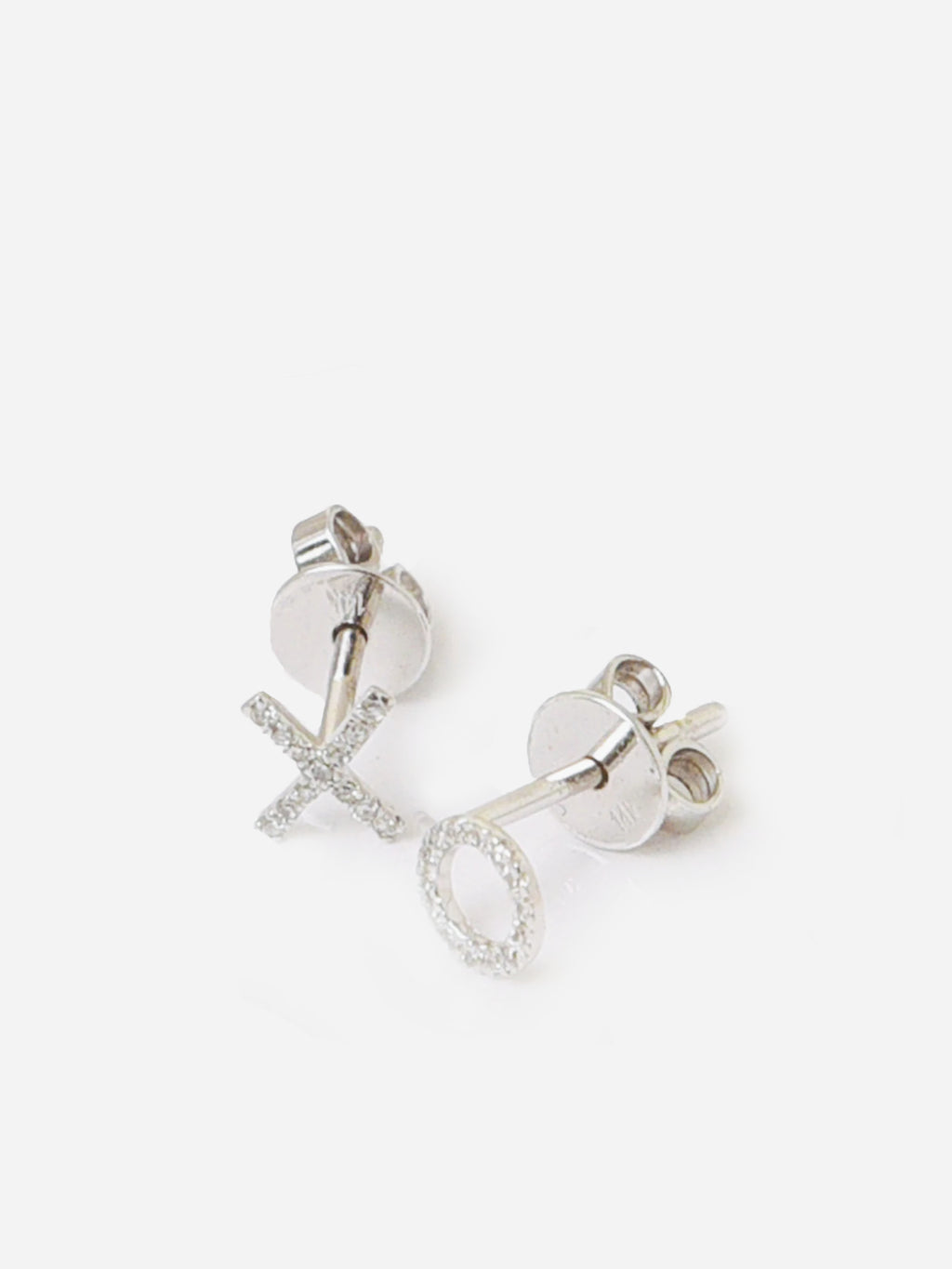 Francie B. Tiny XO Diamond Stud Earrings - Saint Bernard
