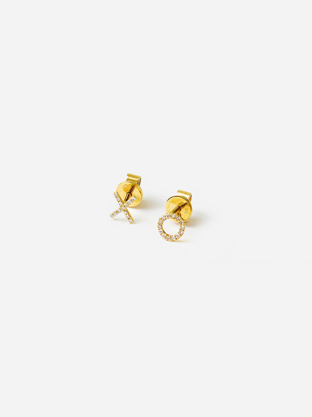 Francie B. Tiny XO Diamond Stud Earrings - Saint Bernard