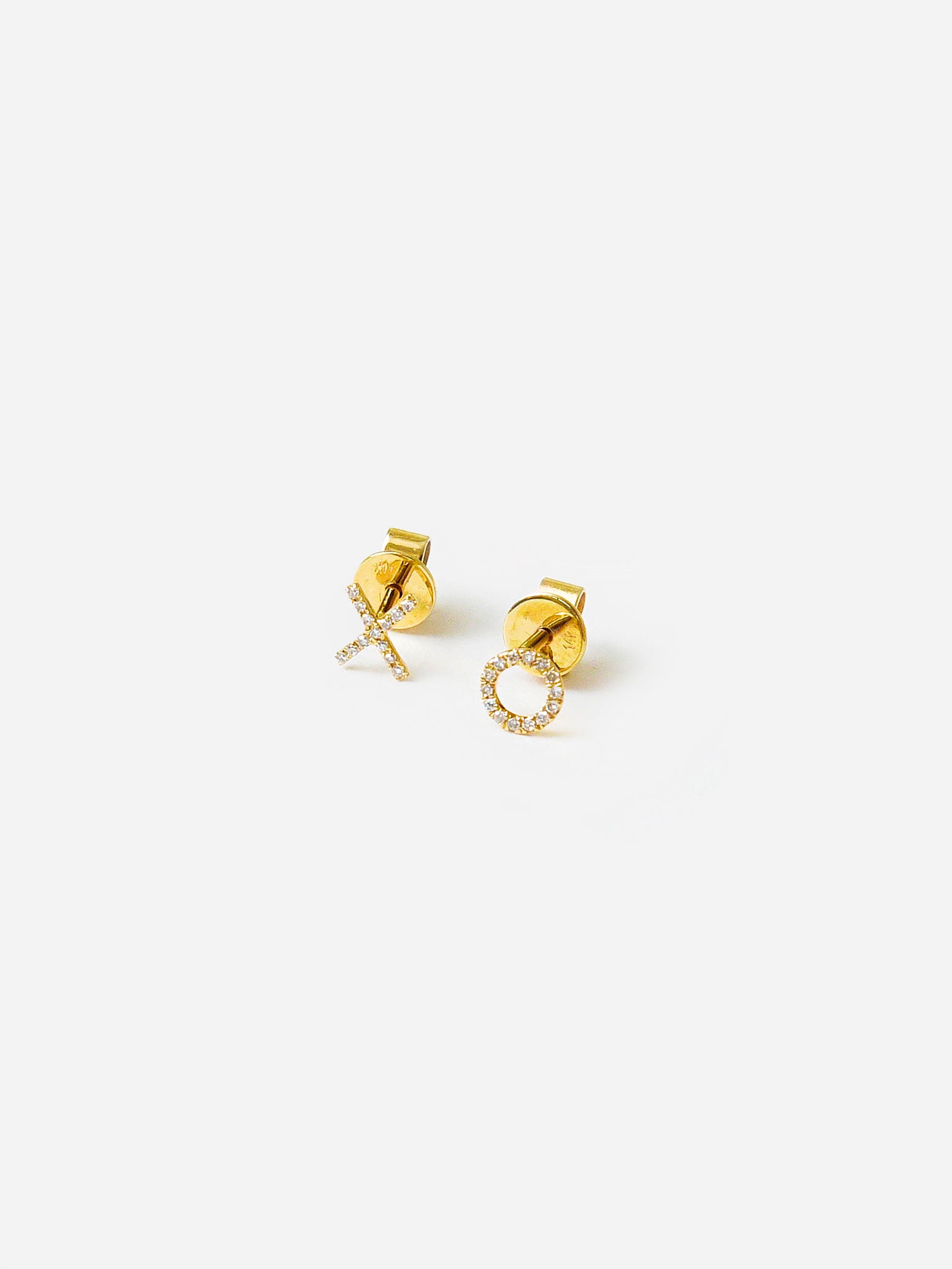 Francie B. Tiny XO Diamond Stud Earrings - Saint Bernard