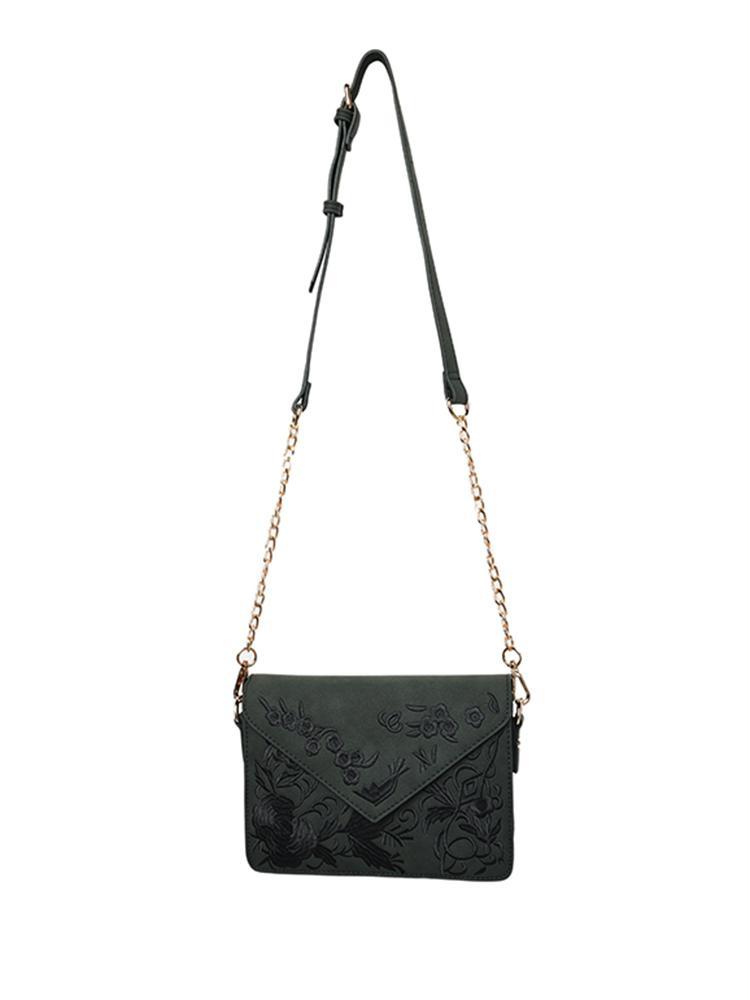 JA Embroidered Faux Suede Crossbody - Saint Bernard