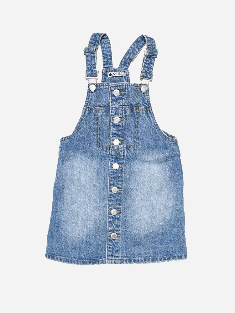 Dex Kids Girls' Denim Overall Dress - Saint Bernard