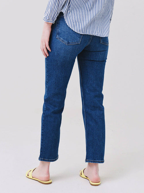 Re/Done Women's 70s Mid Rise Stove Pipe Jean