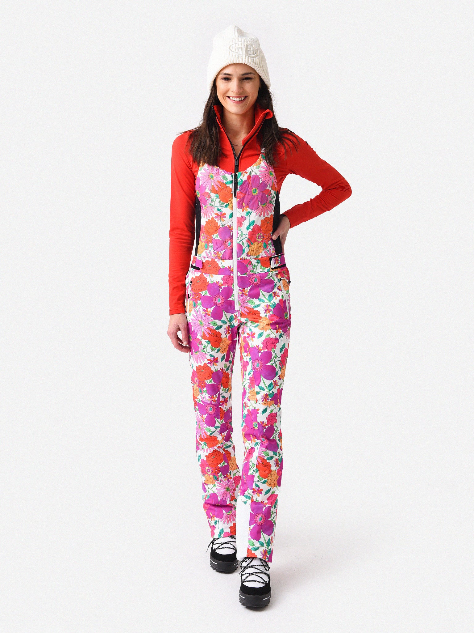 Bogner Fire + Ice X LoveShackFancy Women's Ivie Insulated Ski Bib - Saint Bernard