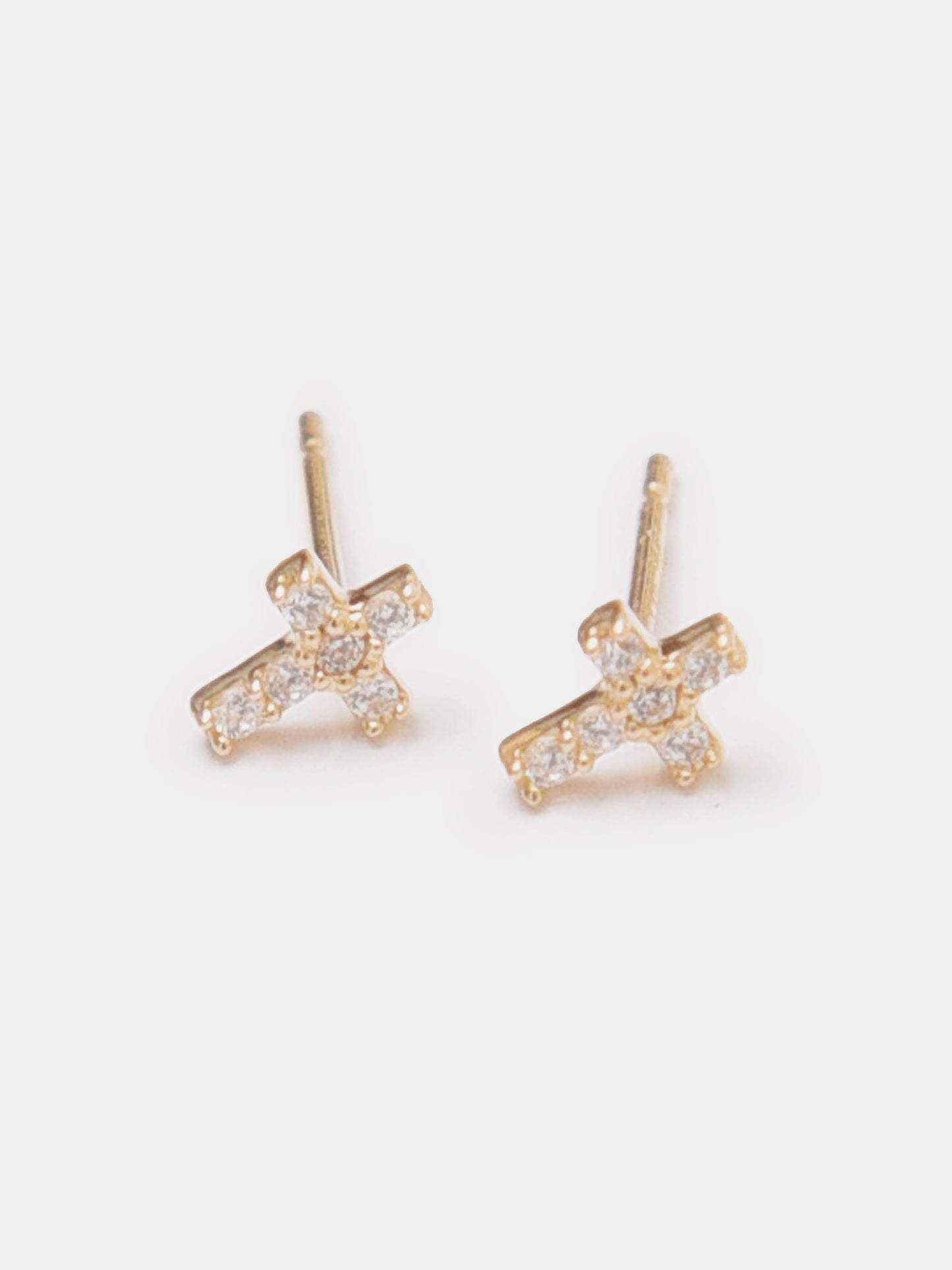 Francie B. CZ Cross Stud Earrings - Saint Bernard
