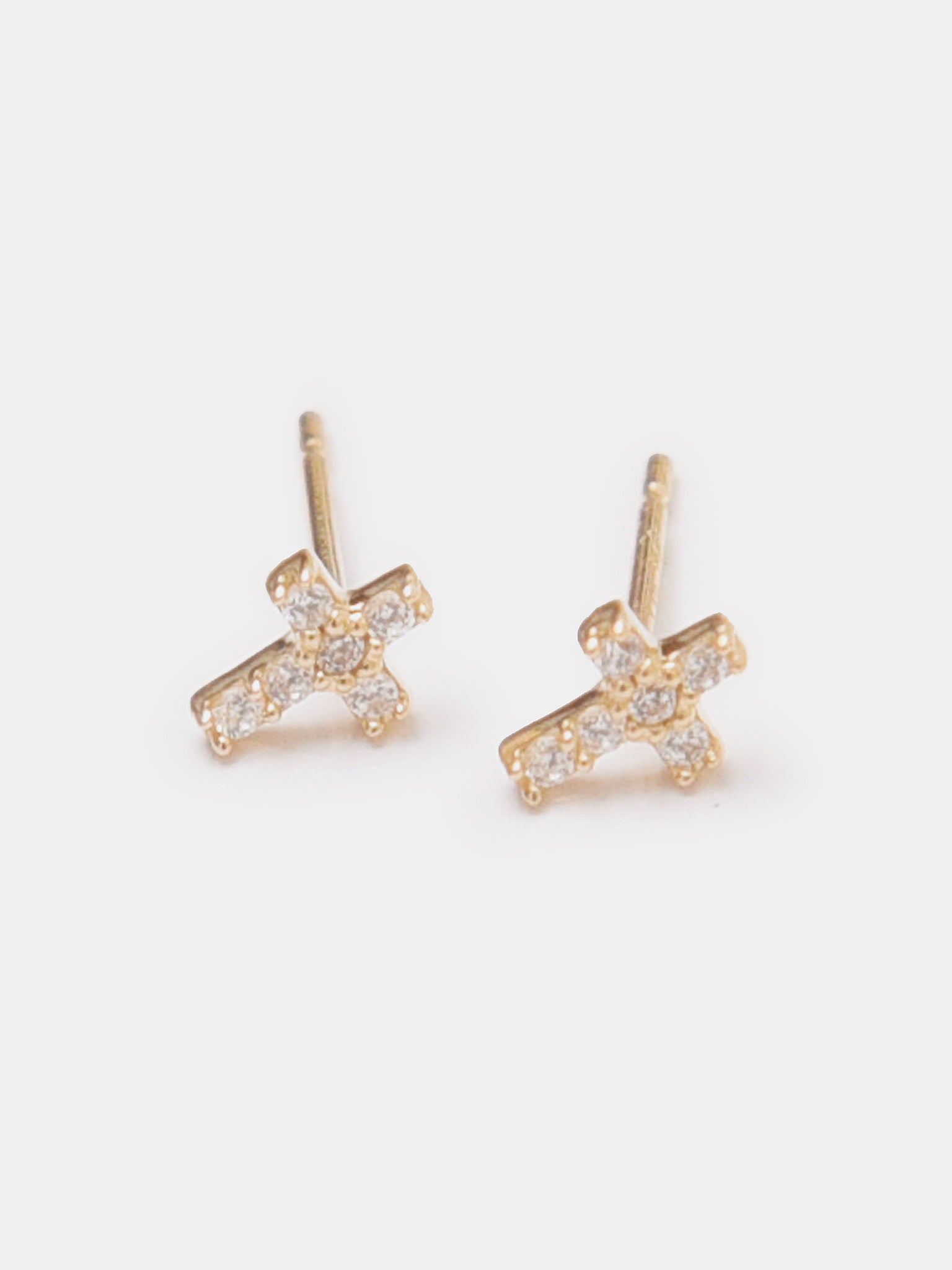 Francie B. CZ Cross Stud Earrings - Saint Bernard