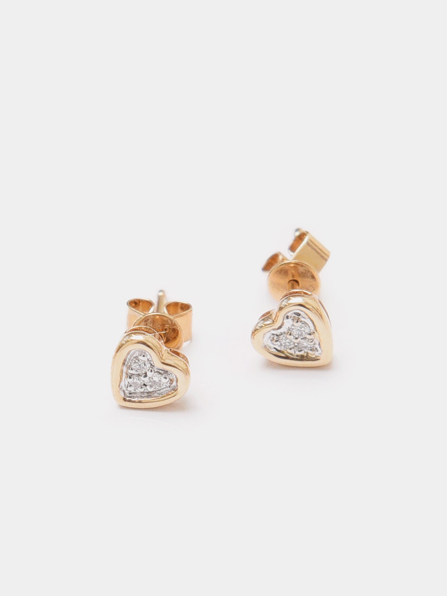 Francie B. Women's Diamond Heart Stud Earrings - Saint Bernard