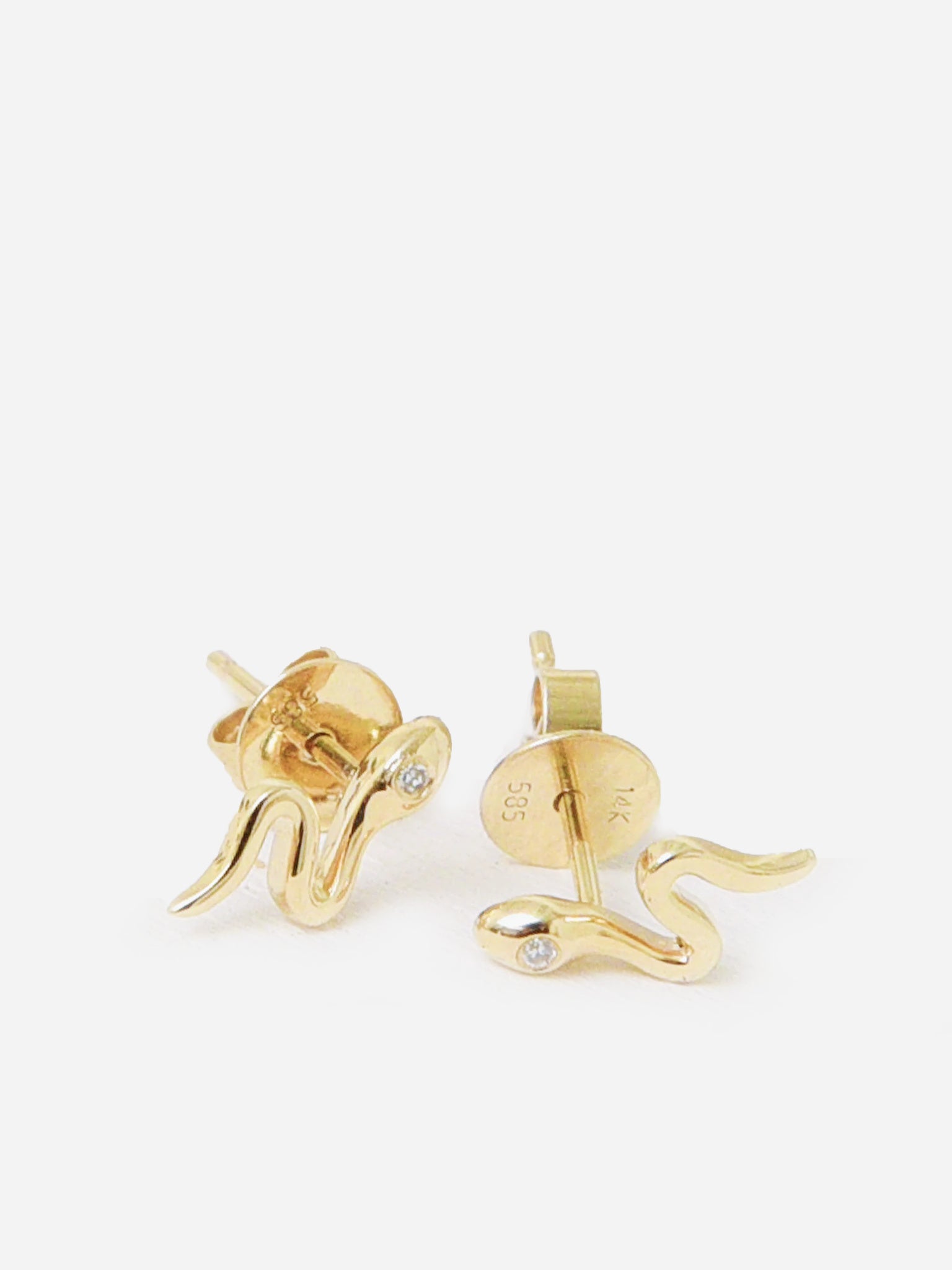 Francie B. Diamond Eye Snake Stud Earring - Saint Bernard