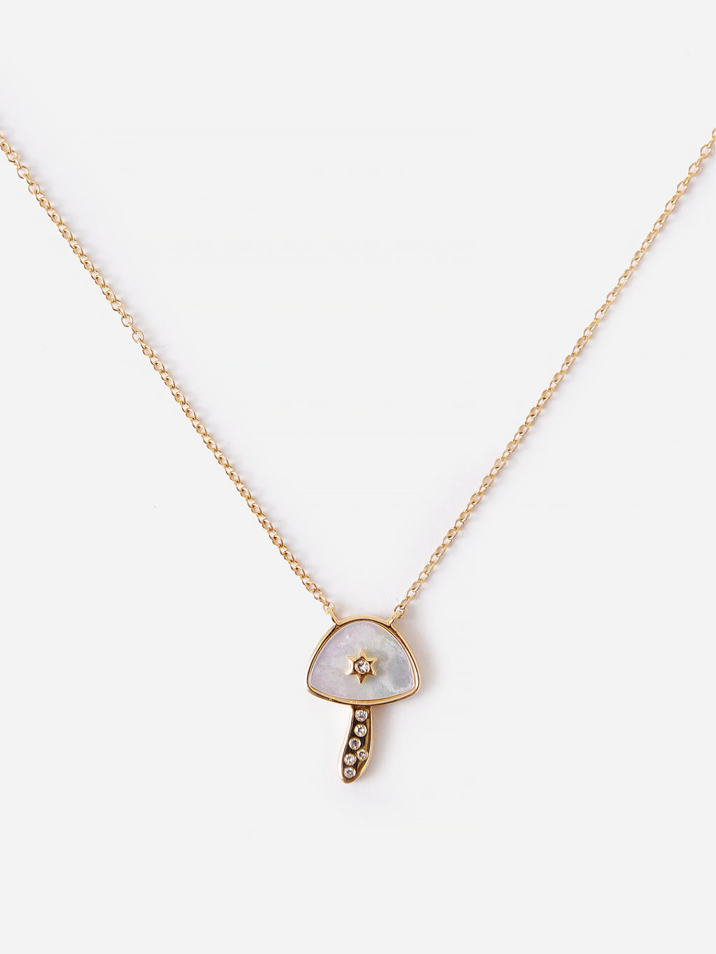 Francie B. Diamond Mushroom Necklace - Saint Bernard