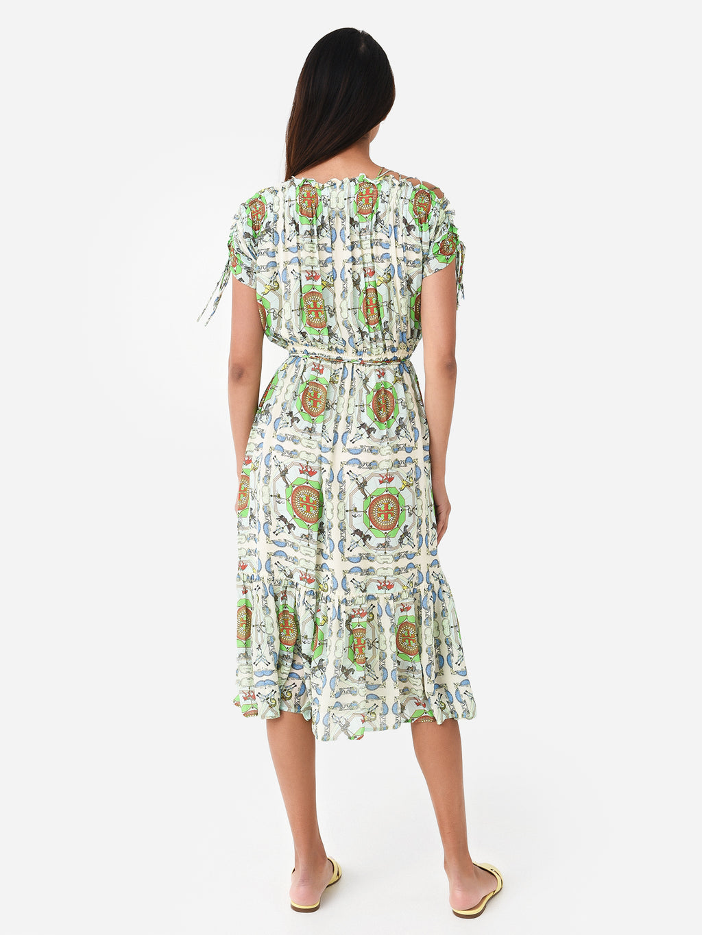 Tory Burch Women's Printed Silk Dress Saint Bernard Tory Burch Women's Printed Silk Dress Saint Bernard