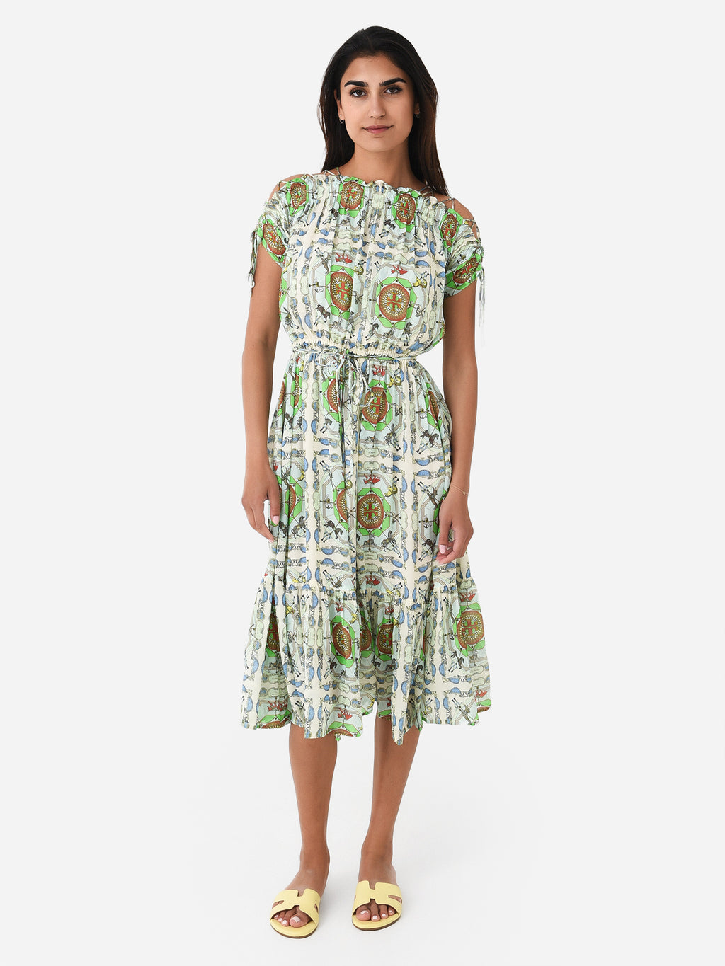 Tory Burch Women's Printed Silk Dress Saint Bernard Tory Burch Women's Printed Silk Dress Saint Bernard