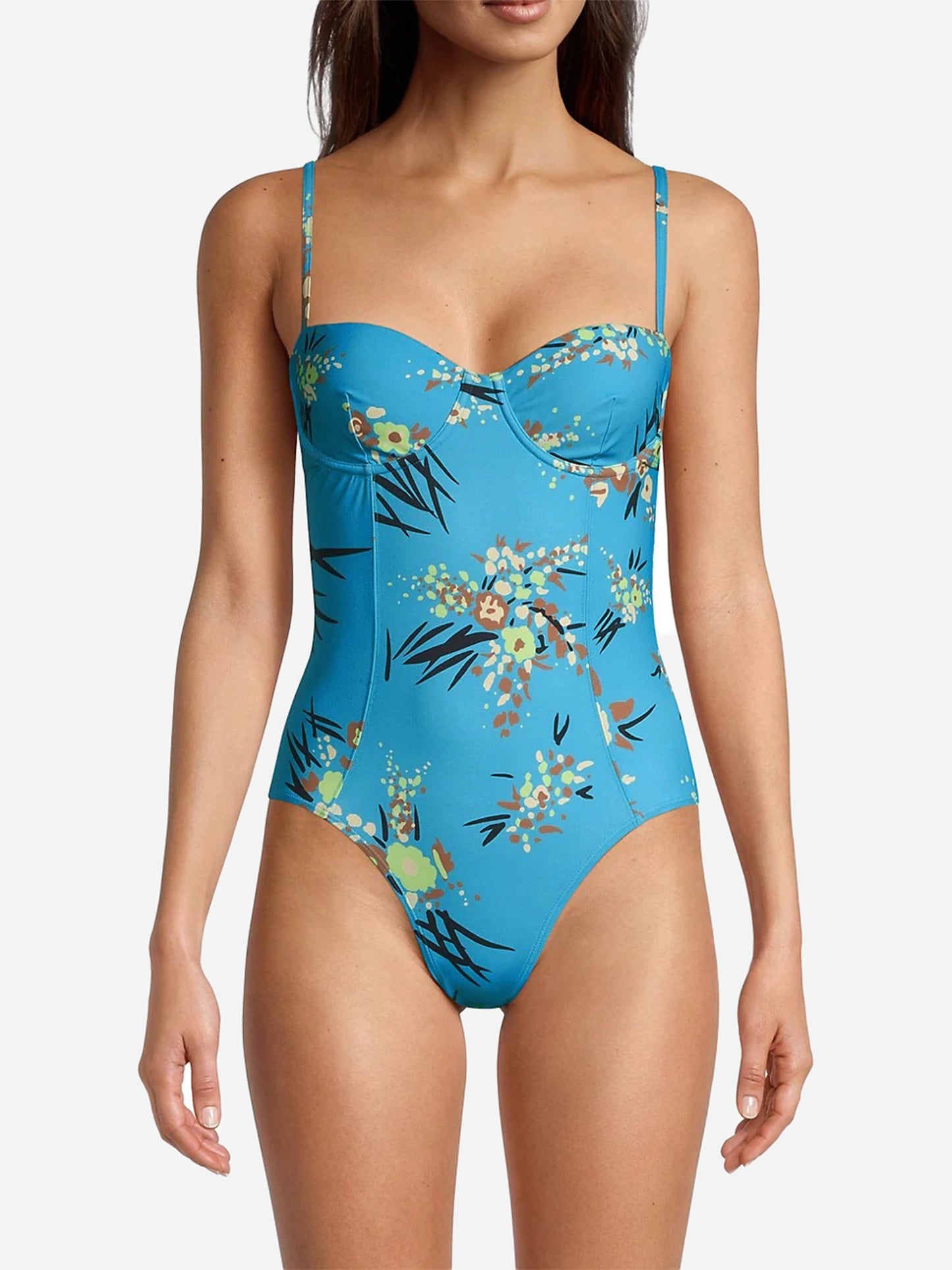 Tory Burch Women's Drip Bouquet Underwire One-Piece Swimsuit - Saint Bernard