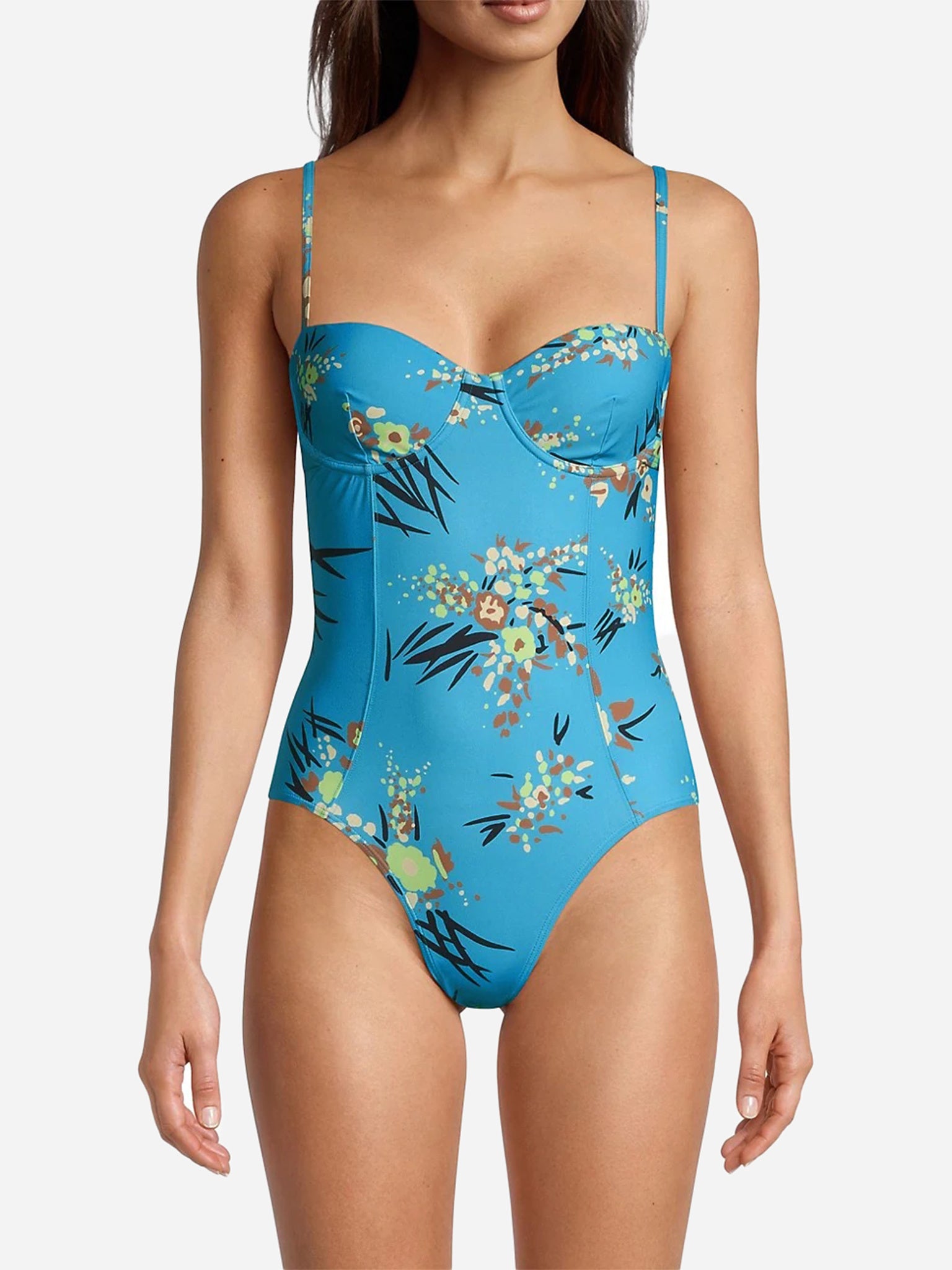 Tory Burch Women's Drip Bouquet Underwire One-Piece Swimsuit - Saint Bernard