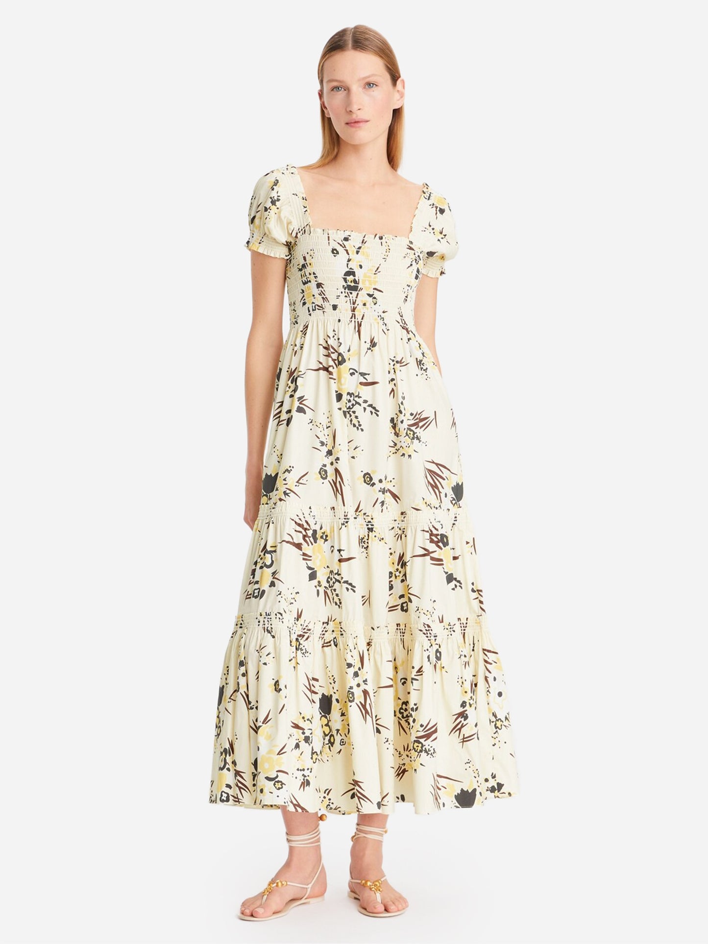 Tory Burch Women's Printed Smocked Dress - Saint Bernard