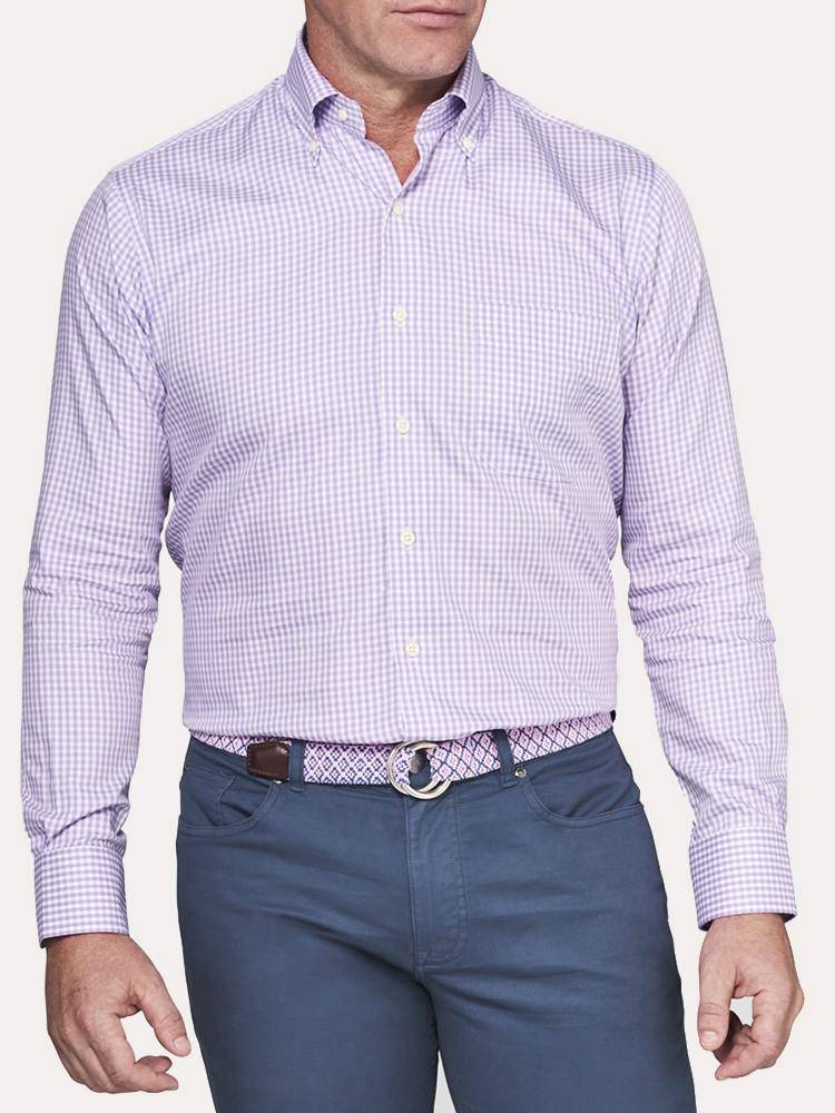 Peter Millar Men's Crown Soft Gingham Sport Shirt - Saint Bernard