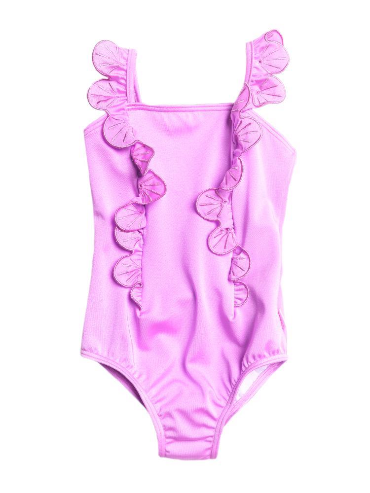 Seafolly Girls' Peacock Paisley Frill Tank - Saint Bernard