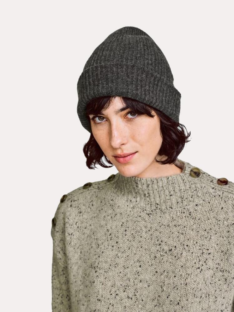White + Warren Cashmere Plush Rib Beanie - Saint Bernard