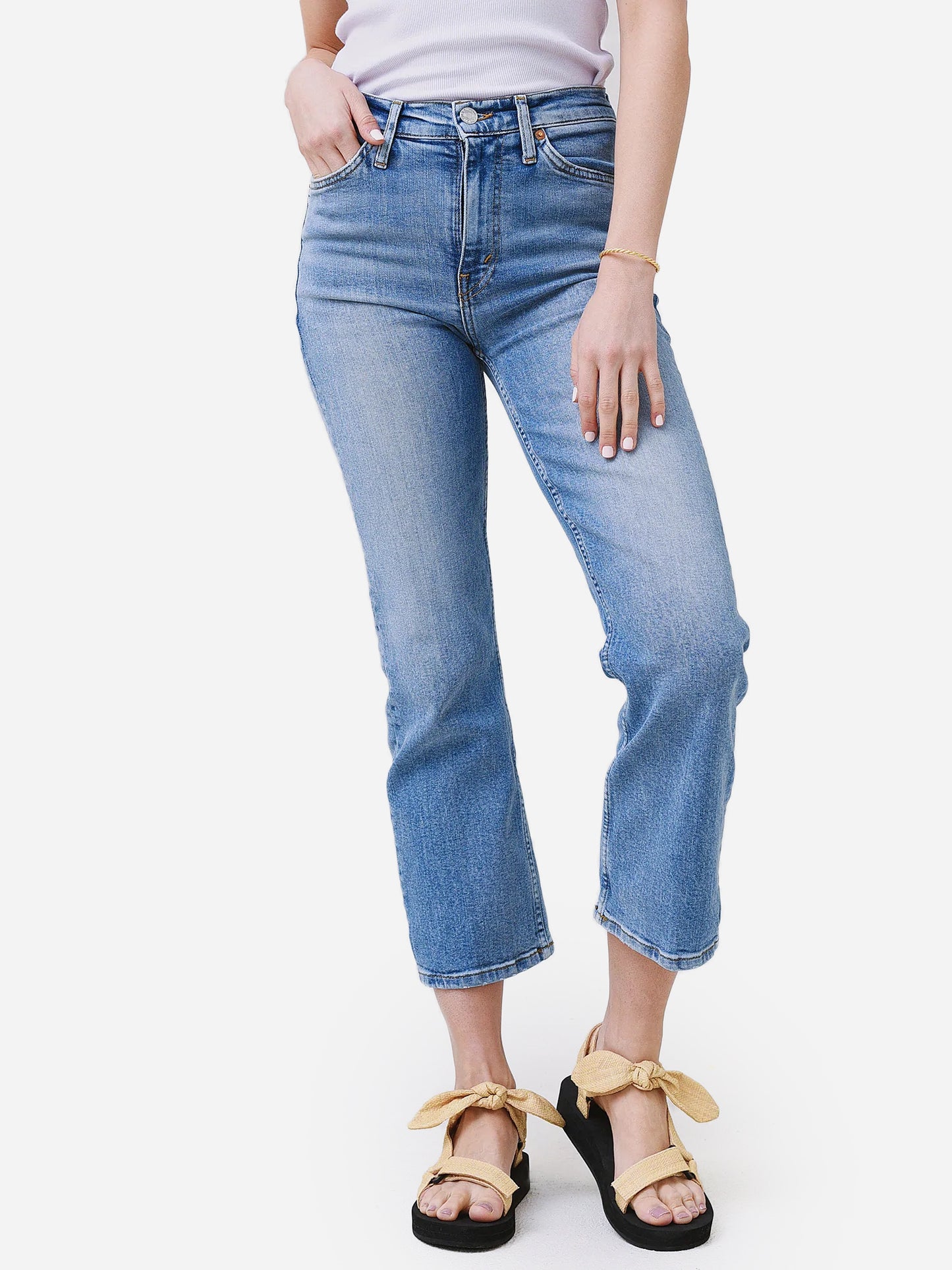 Re/Done Women's 70s Crop Boot Jean - Saint Bernard