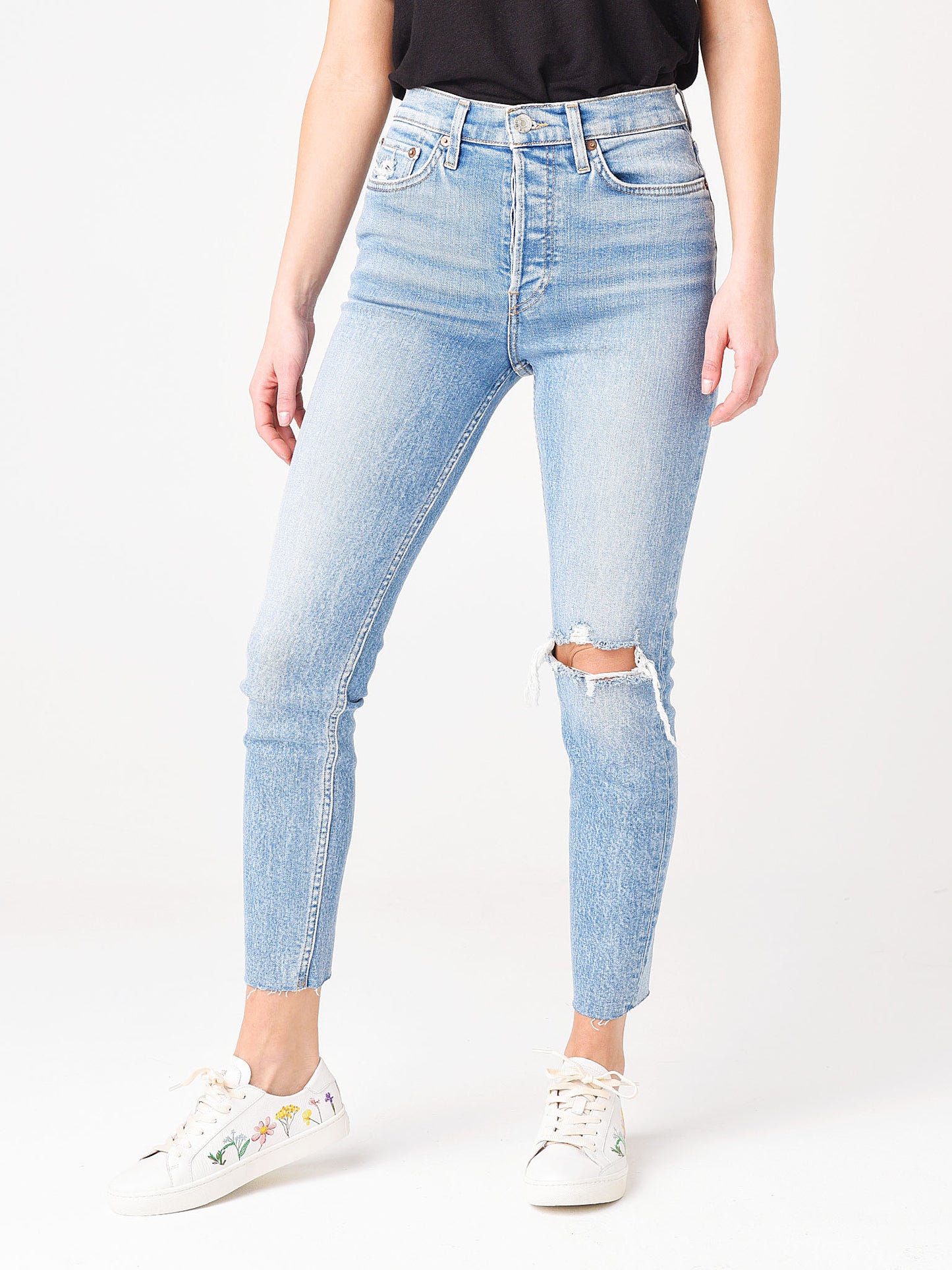 Re/Done Women's 90's High Rise Ankle Crop Jean