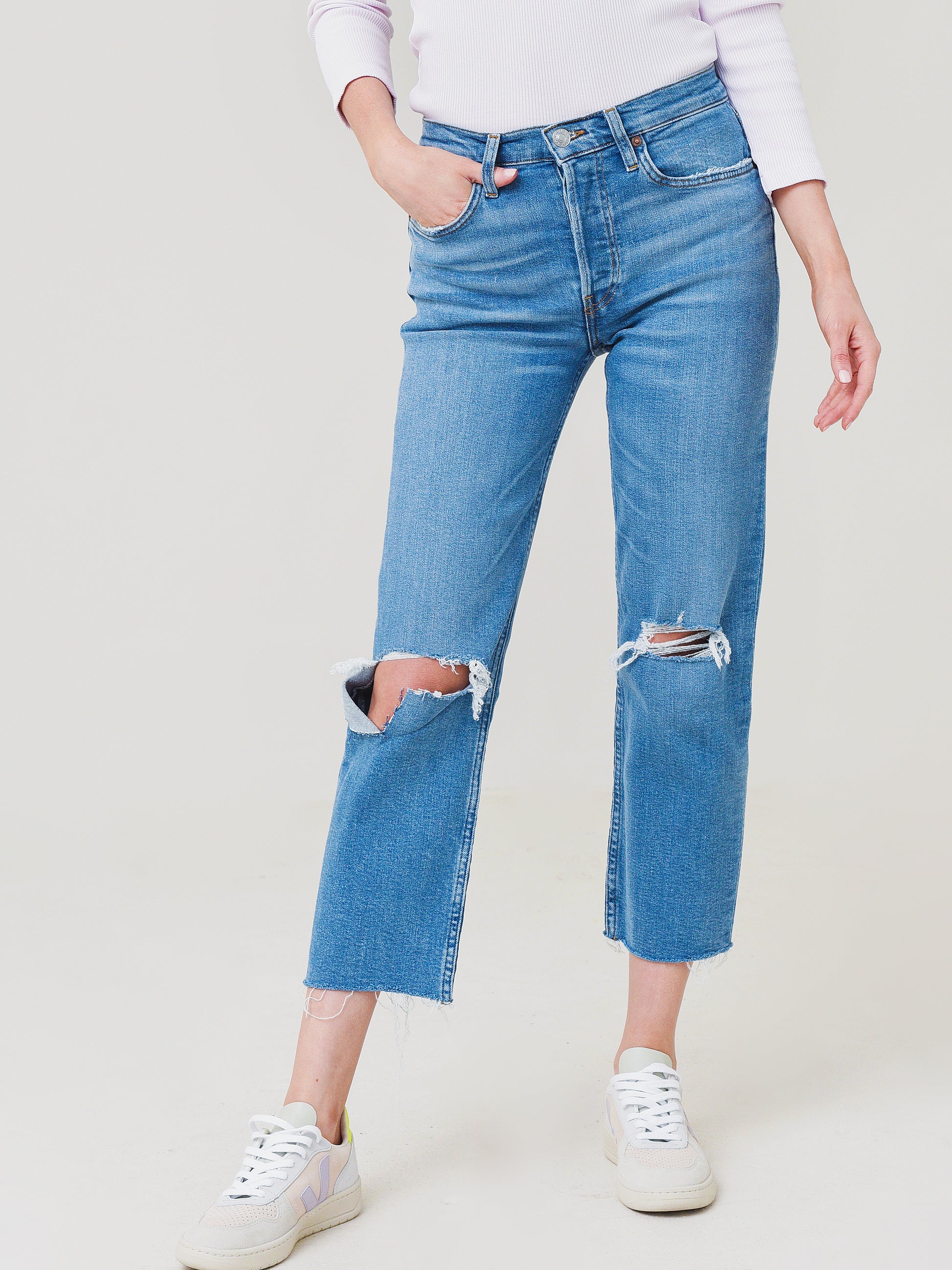 Re/Done Women's 70s Stove Pipe Jean - Saint Bernard