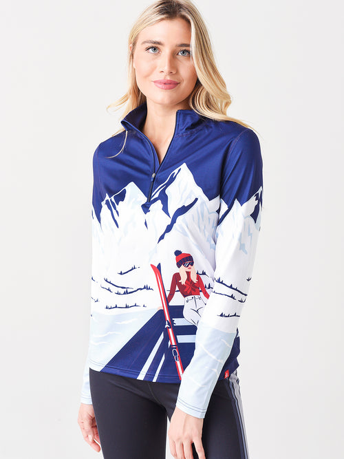 Krimson Klover Women's Apres Anyone? Merino Base Layer Quarter-Zip Top