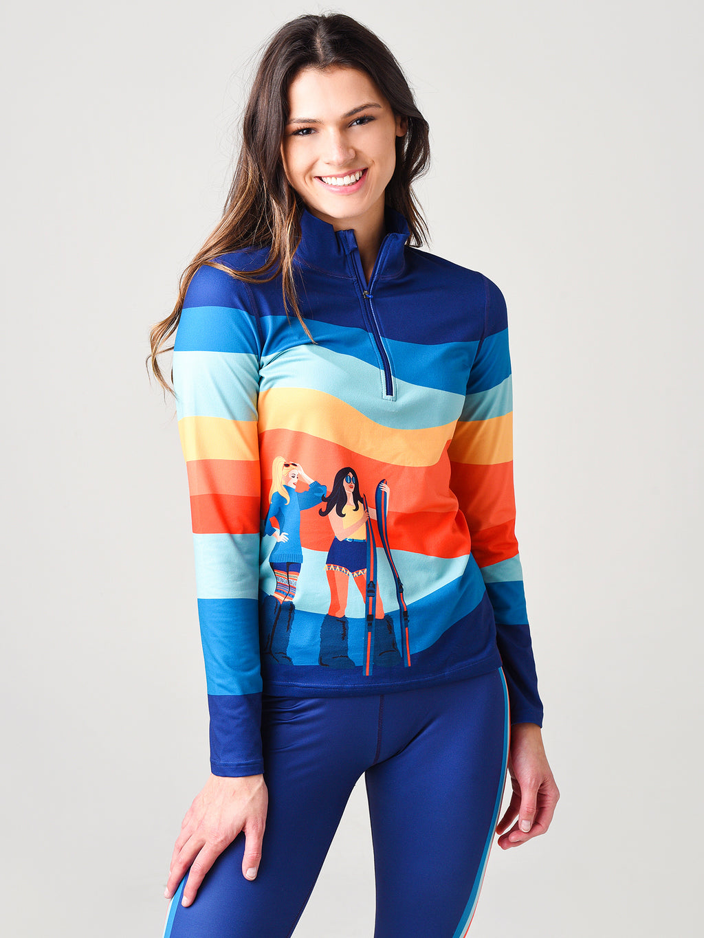 Krimson Klover Peace Love Ski Base Layer Quarter-Zip Top - Saint Bernard