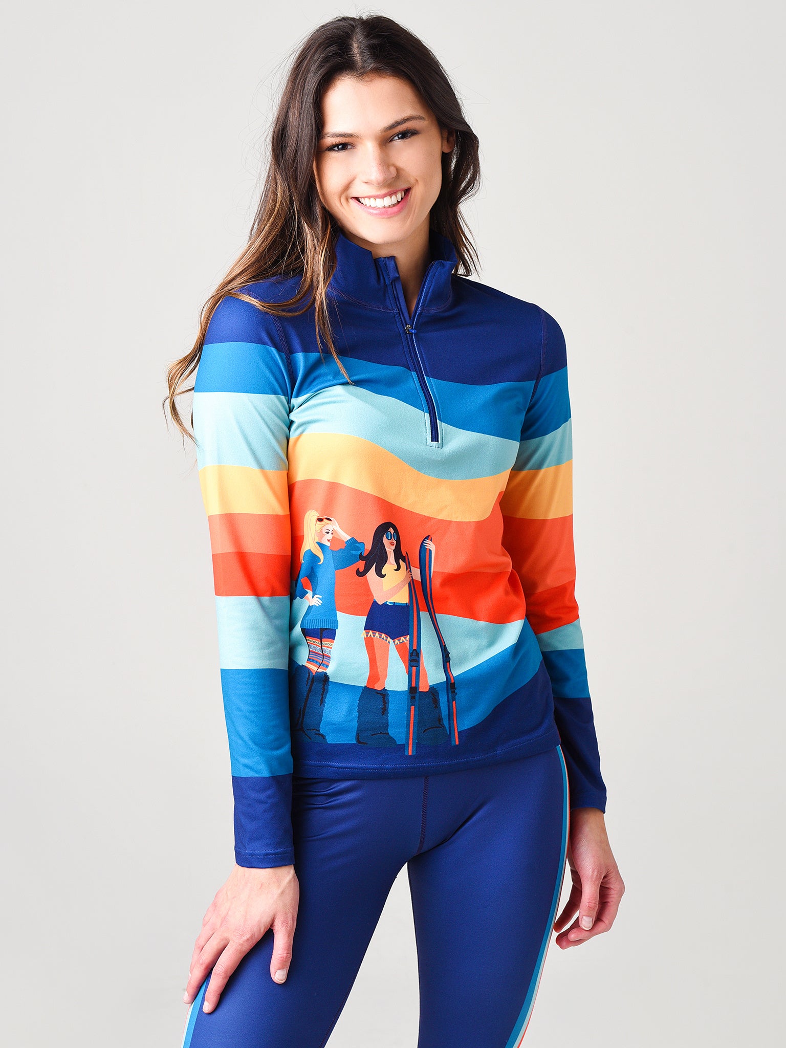 Krimson Klover Peace Love Ski Base Layer Quarter-Zip Top - Saint Bernard