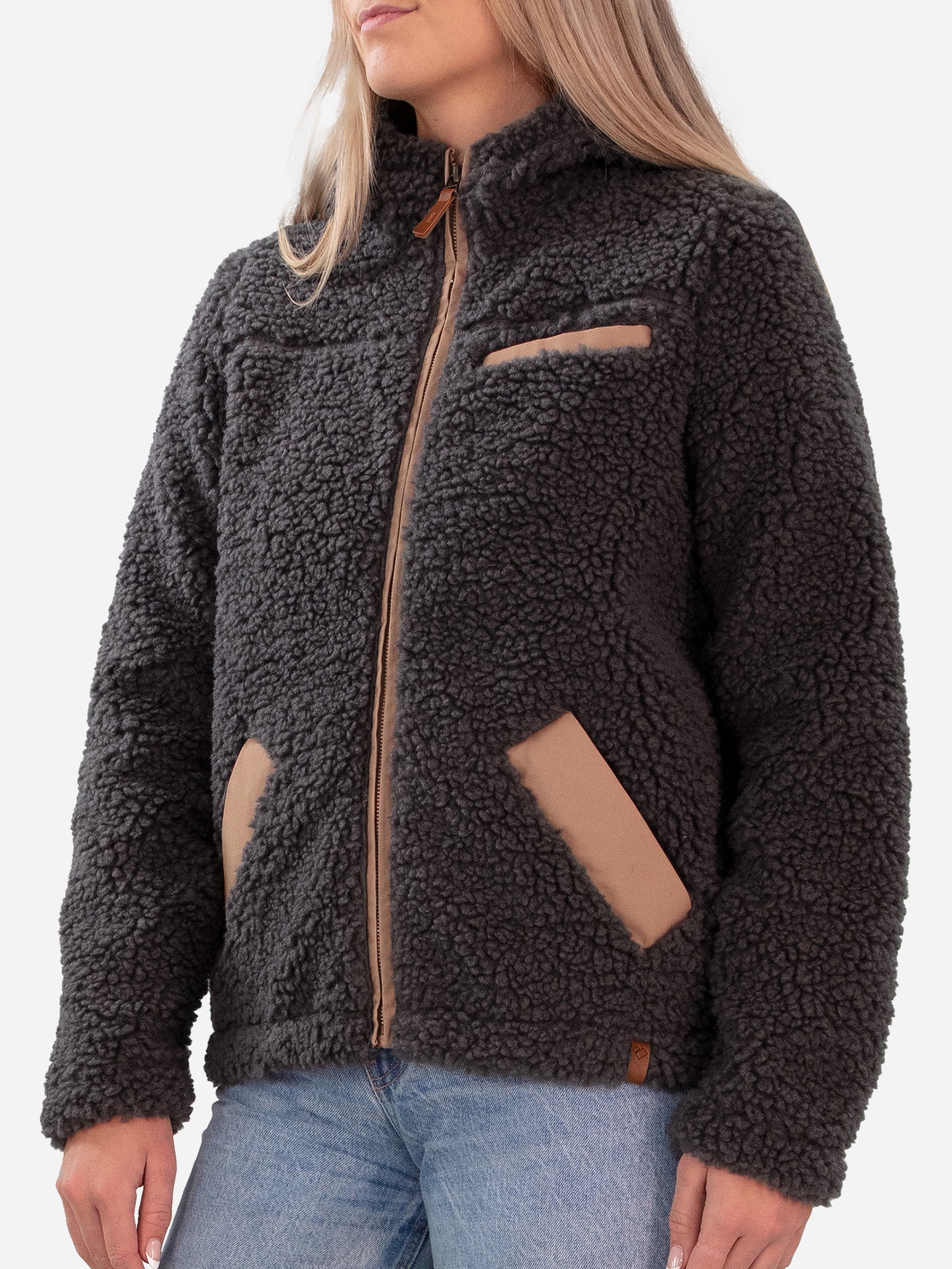 Obermeyer Girls Amelia Sherpa Jacket - Coal main image 1