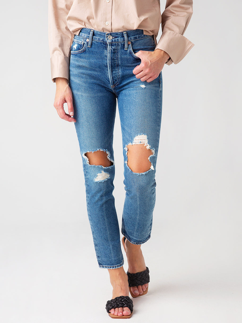 Citizens Of Humanity Women's Charlotte High Rise Straight Fit Jean - Saint Bernard