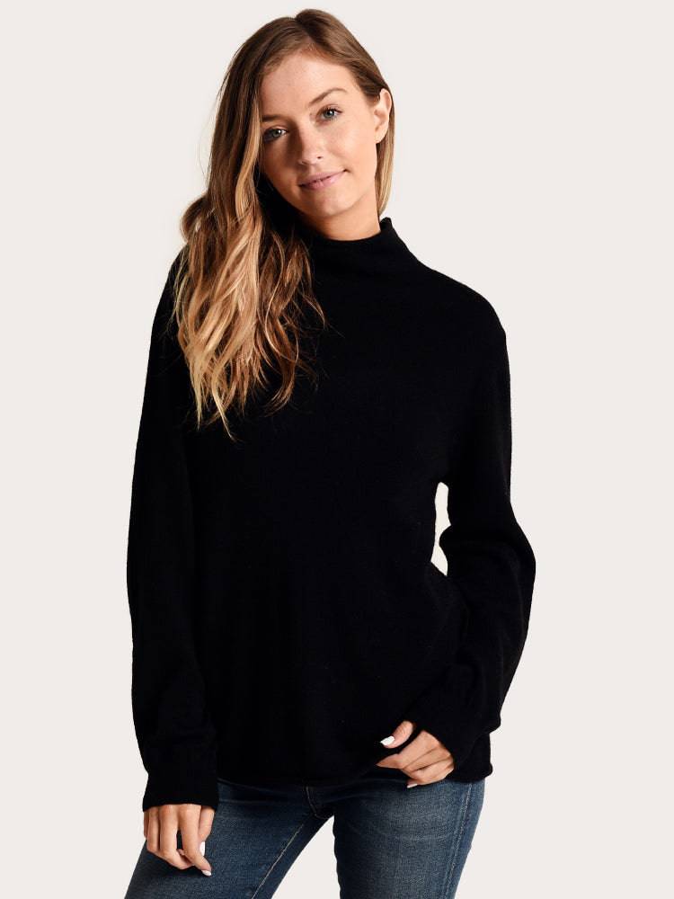 White + Warren Blouson Sleeve Rollneck Sweater - Saint Bernard