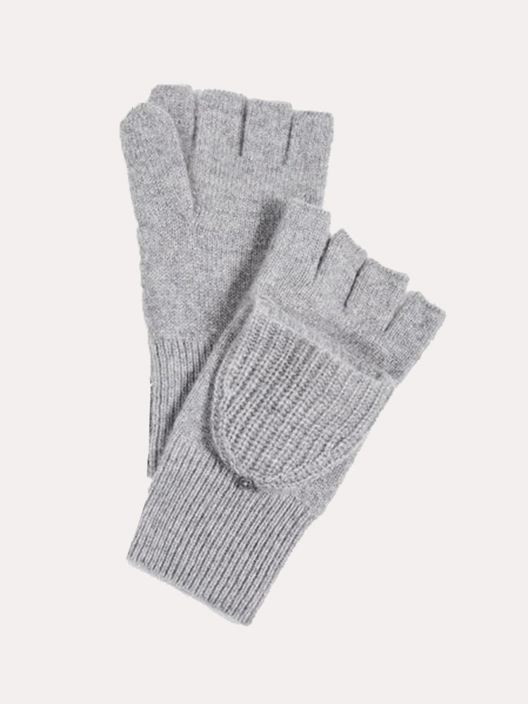 White + Warren Cashmere Pop-Top Gloves - Saint Bernard