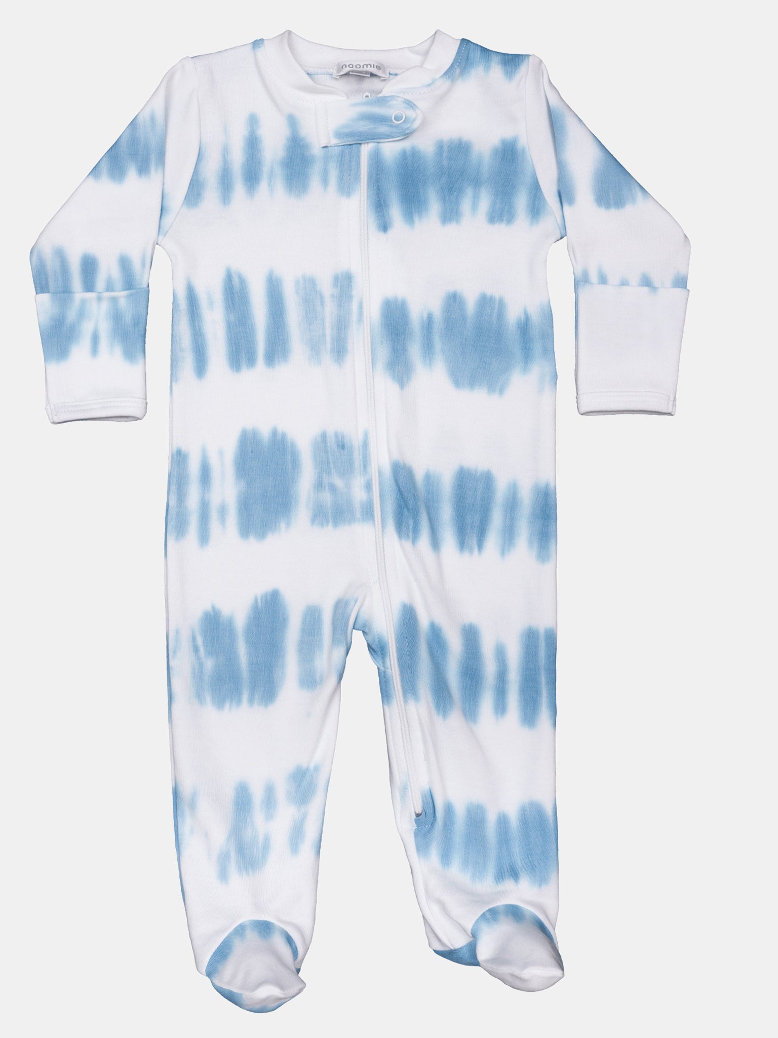 Baby Noomie Little Boys’ Striped Tie Dye Zipper Footie - Saint Bernard