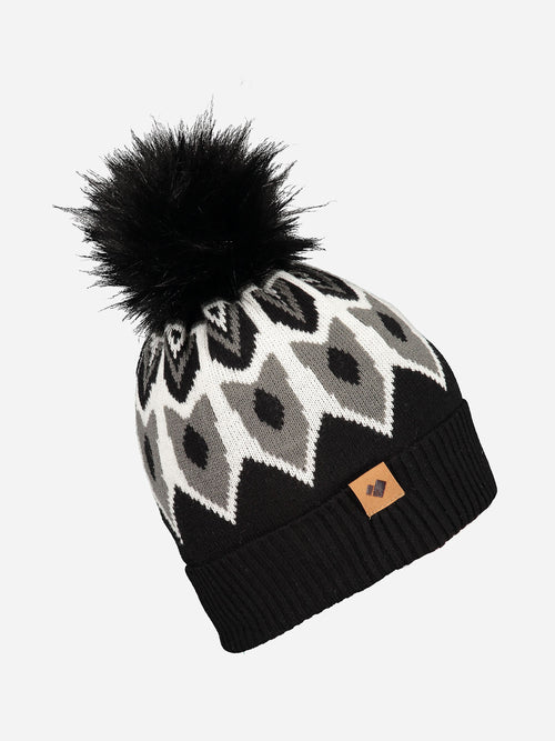Obermeyer Fair Isle Faux Fur Pom Beanie