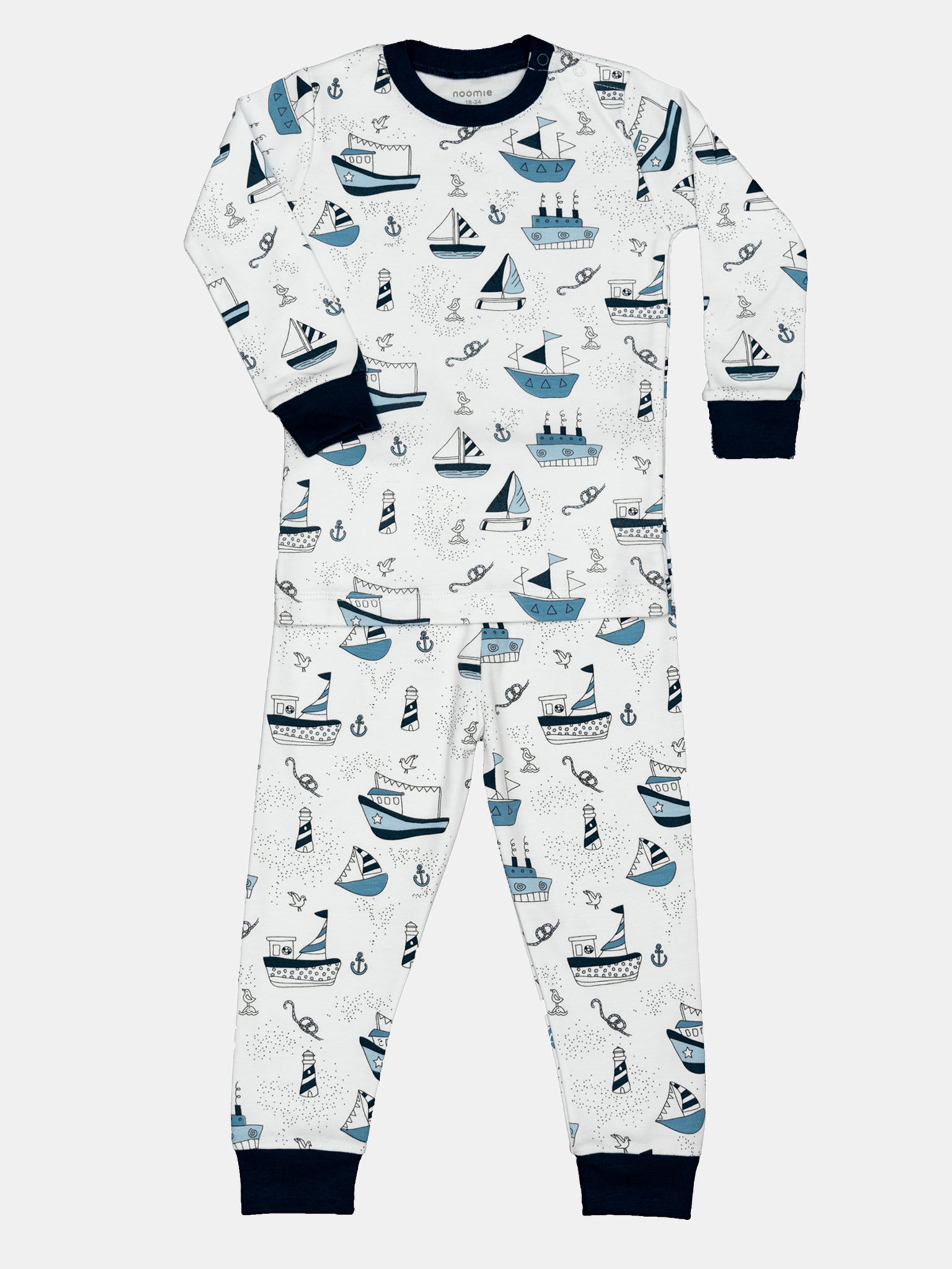 Baby Noomie Boys' Boats Two-Piece Pajama Set - Saint Bernard