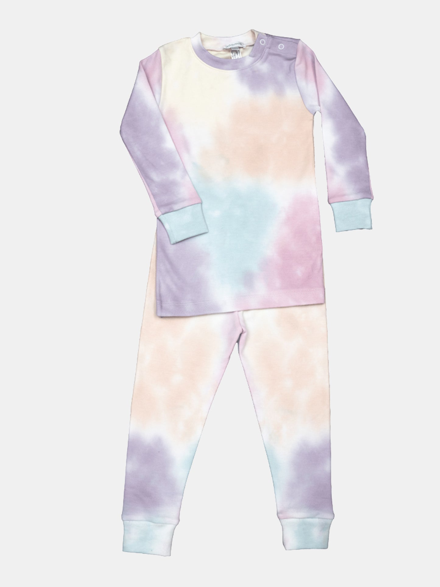 Baby Noomie Girls’ Rainbow Tie Dye Two-Piece Pajama Set - Saint Bernard