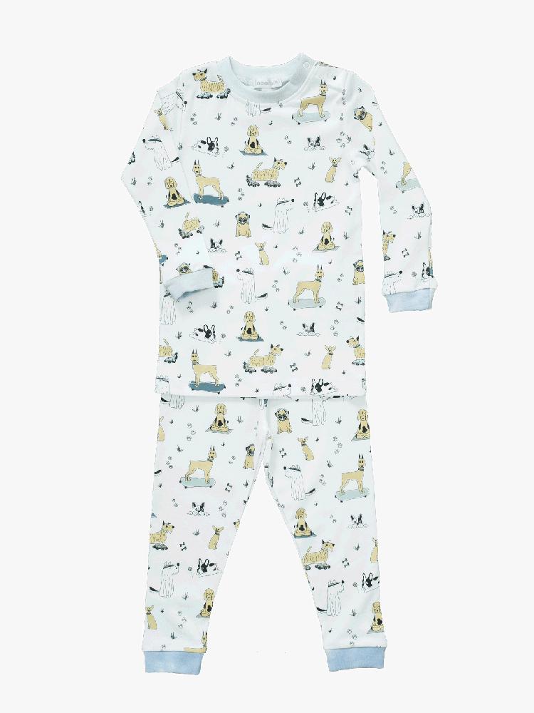 Baby Noomie 2 Piece Pajamas Blue Dogs - Saint Bernard
