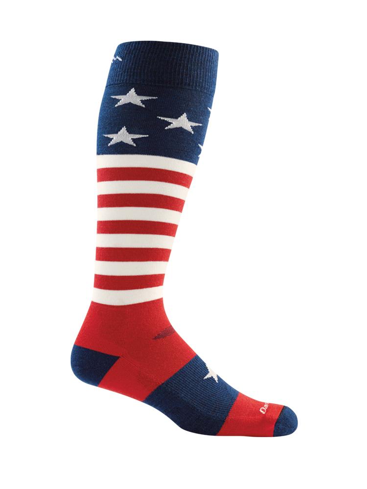 Darn Tough Men's Captain Stripe Over-the-Calf Cushion Sock - Saint Bernard