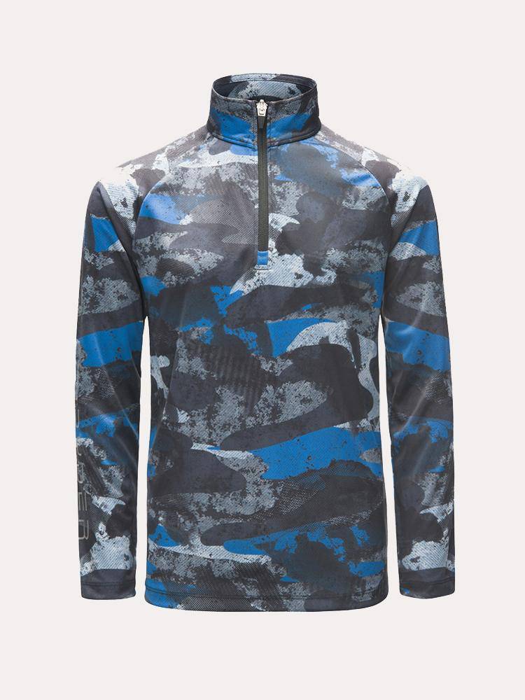 Spyder Boys' Limitless Camo Zip T-Neck - Saint Bernard