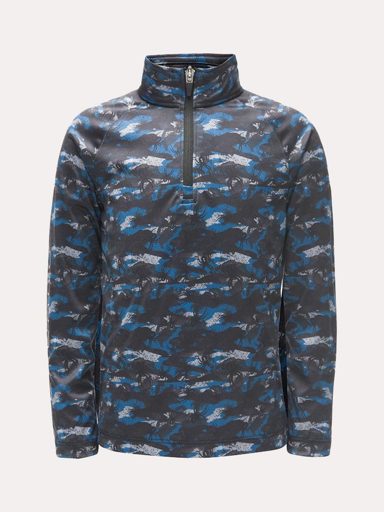 Spyder Little Boys' Limitless Bug Camo Zip T-Neck - Saint Bernard