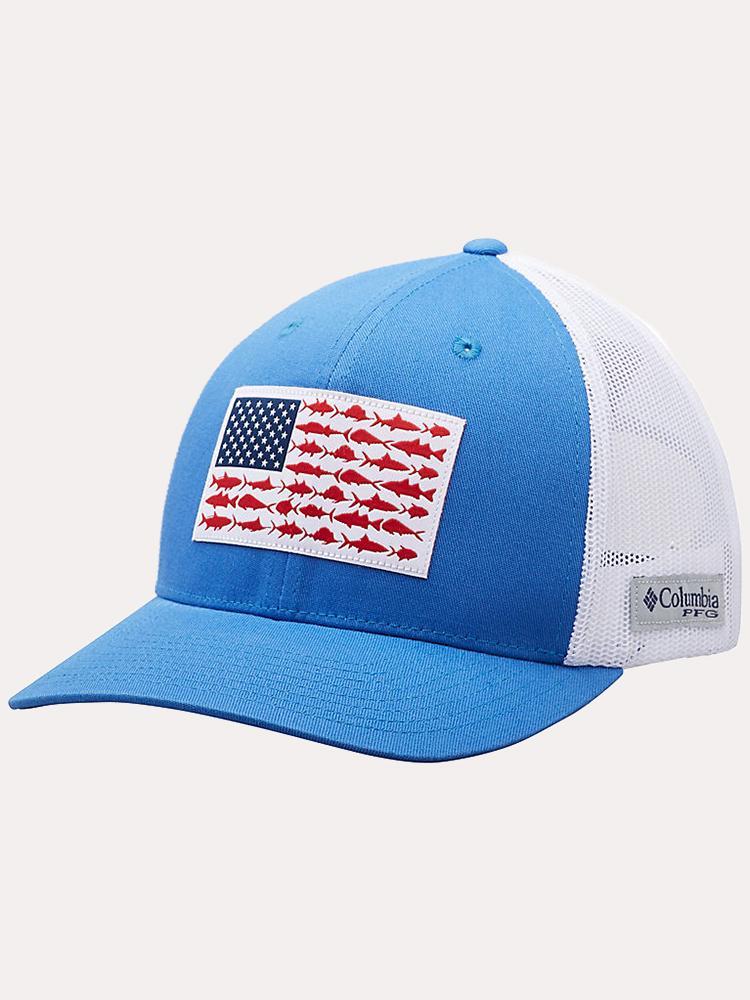 Columbia PFG Mesh Snap Back Fish Flag Hat