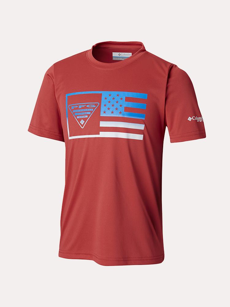 Columbia Boys' PFG Stamp Short Sleeve Shirt - Saint Bernard