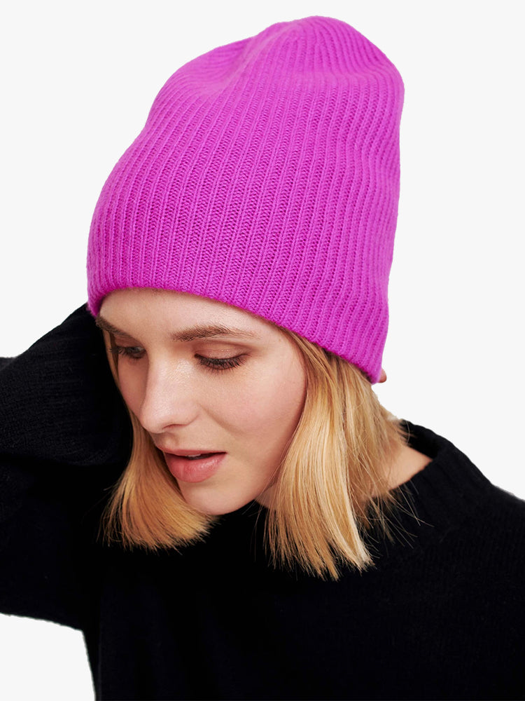 White + Warren Women’s Reversible Plush Rib Beanie - Saint Bernard