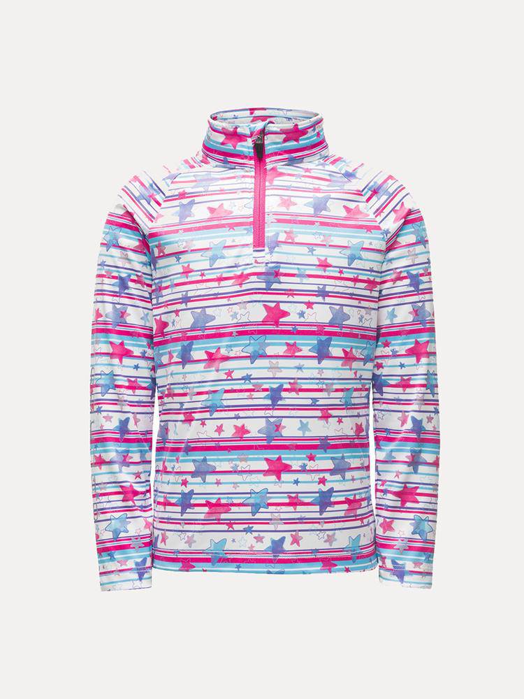 Spyder Little Girls' Bitsy Limitless Star Stripe T-Neck - Saint Bernard
