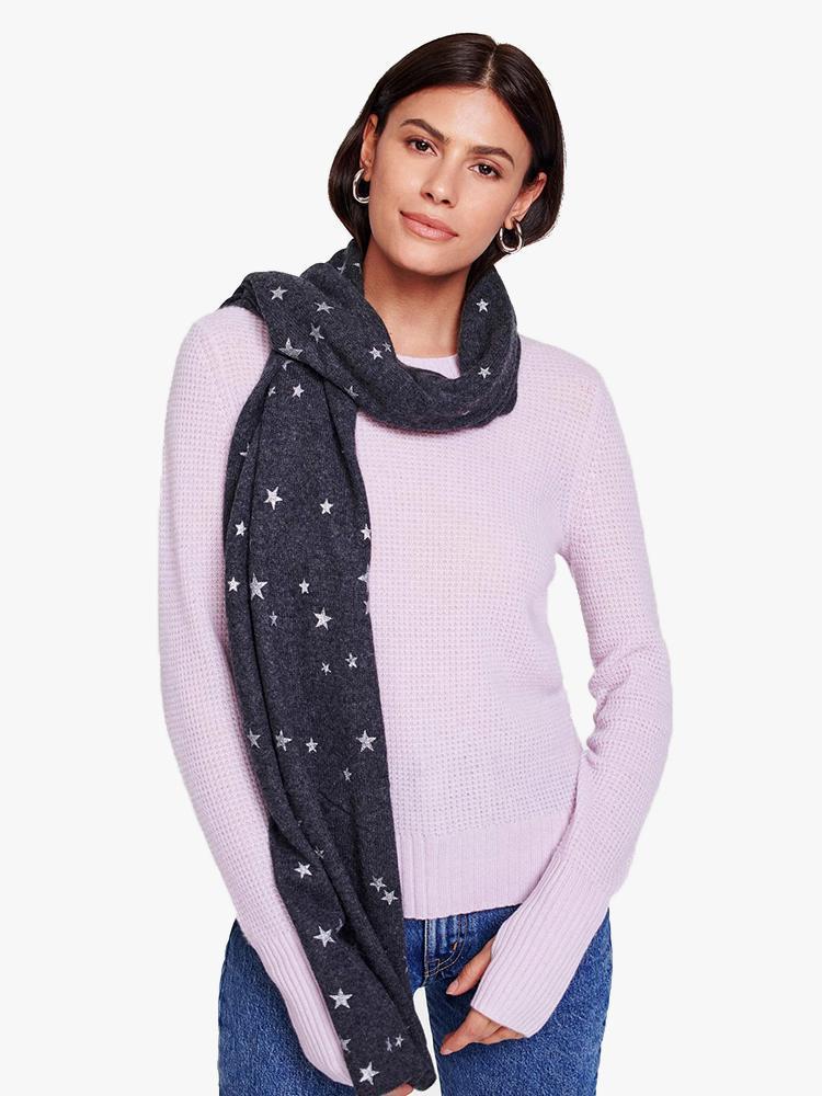 White + Warren Women’s Printed Star Scarf - Saint Bernard