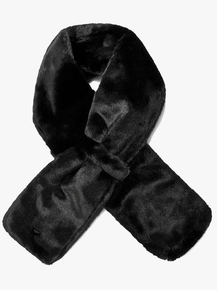UGG アグ FAUX FUR PULL THROUGH SCARF ブラック UGG Women's Faux Fur Pull Through Scarf – Saint Bernard